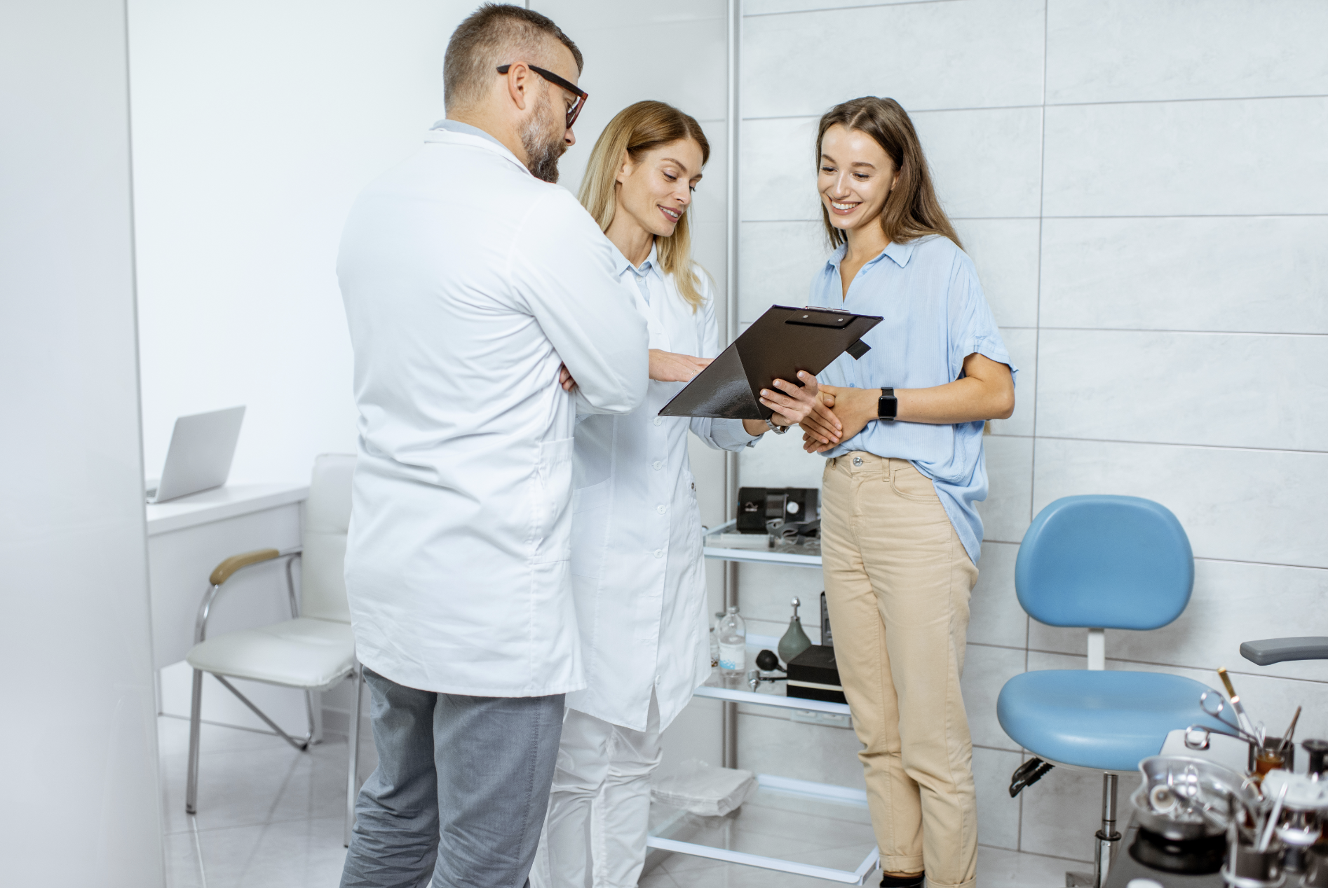 a couple consulting a doctor